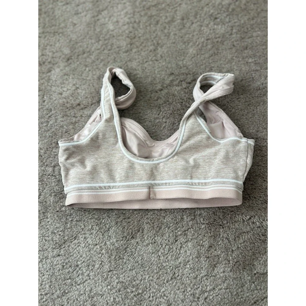 Alo Yoga Alosoft Heart Throb Bra Pink Quartz Heather/White XS Pastel
